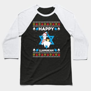 Happy Llamakah Jewish Hanukkah Llama Gift Baseball T-Shirt